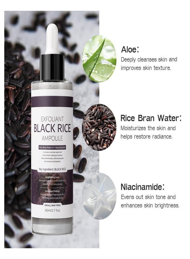 Veakoo Peel Shot Glow Black Rice Exfoliant Peeling Ampoule, Soft Exfoliating Brightening Serum, Face and Body Scrub, Facial Exfoliator, Deep Hydration, 80ml - Image 3